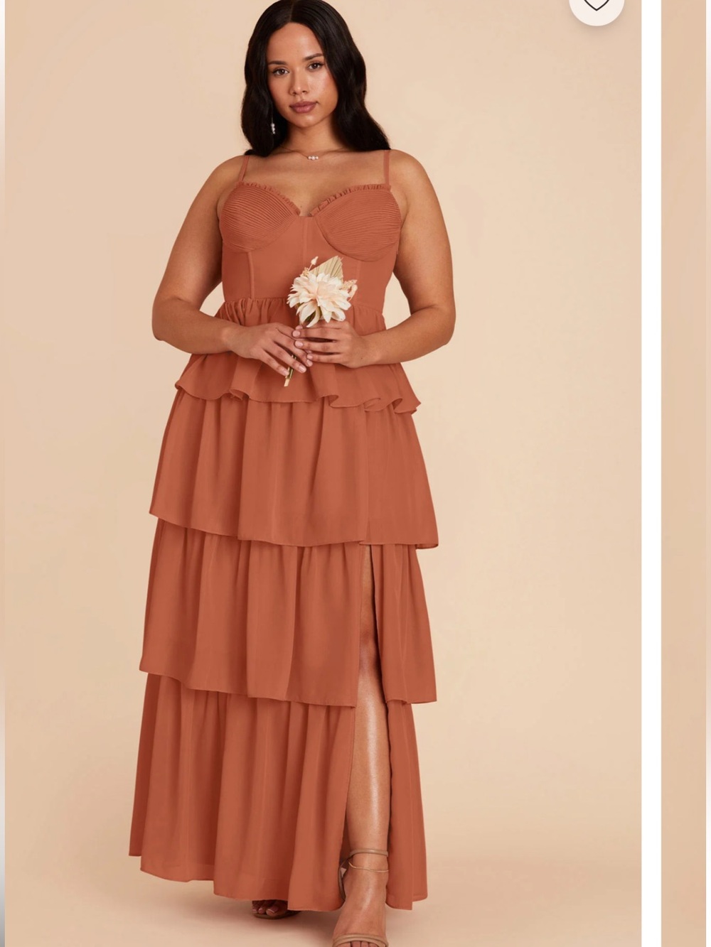 Birdy Grey Tiered “Lola” Chiffon Maxi Dress- Terracotta